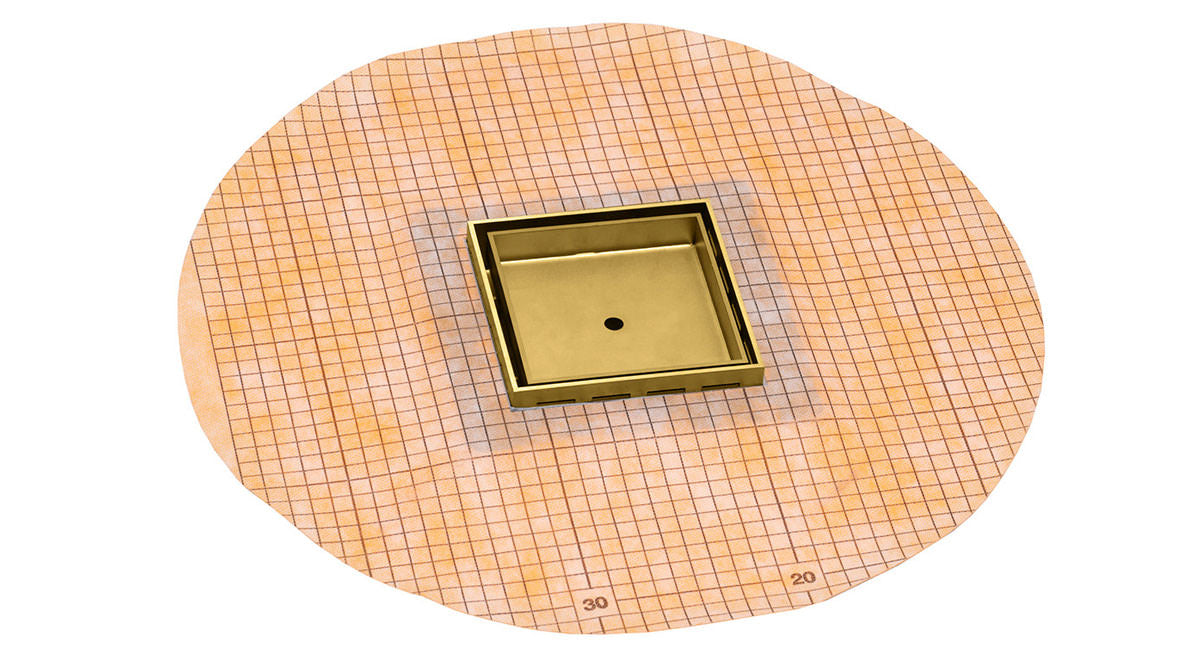 Infinity Drain - 5" x 5" Square Center Drain - TDFS 5 Tile Series Drain w/ Schluter-KERDI (Complete Kit)