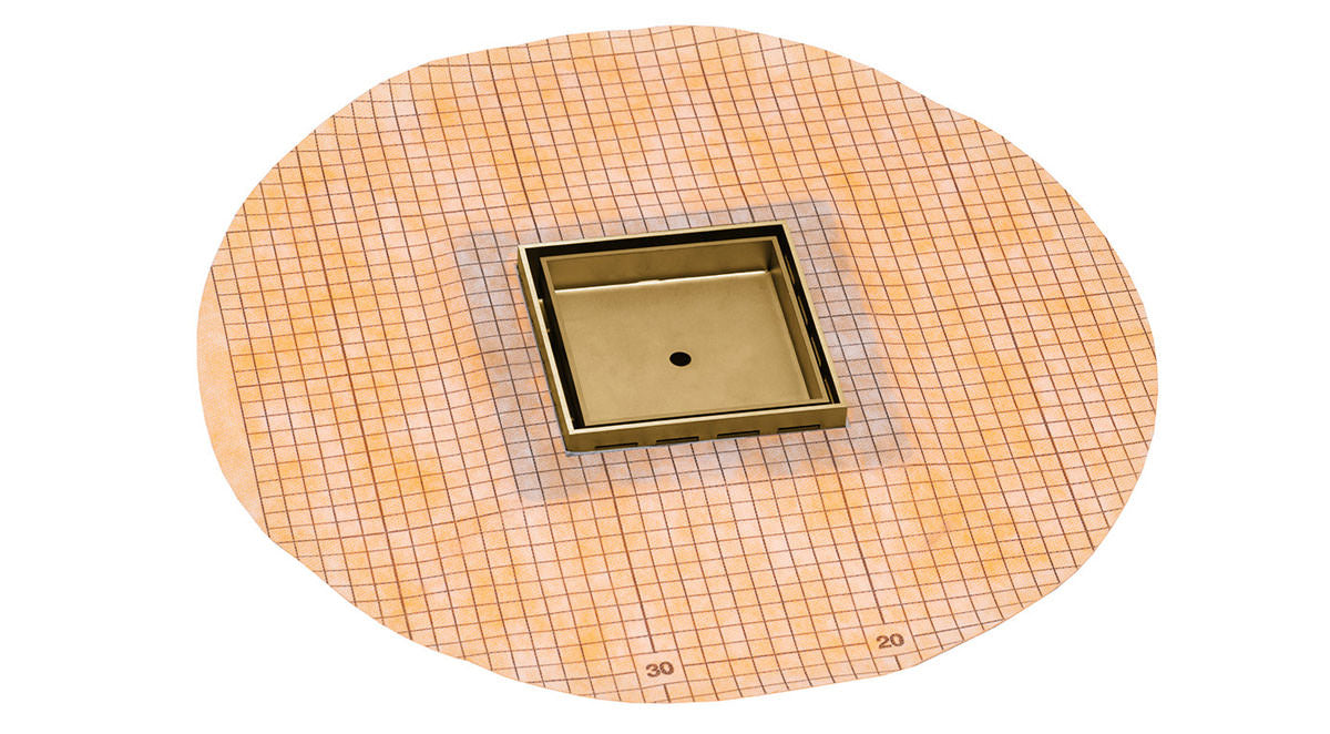 Infinity Drain - 5" x 5" Square Center Drain - TDFS 5 Tile Series Drain w/ Schluter-KERDI (Complete Kit)