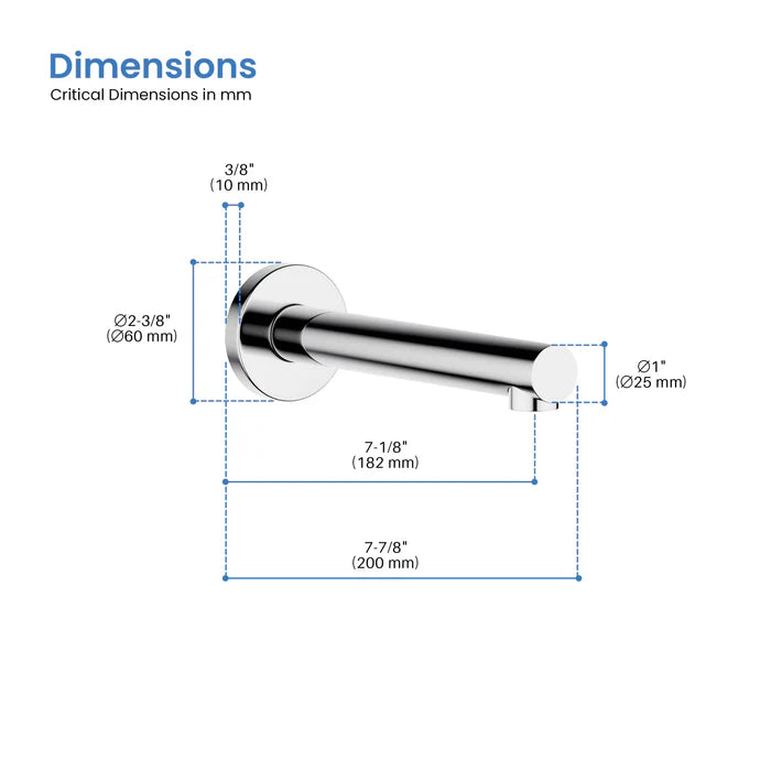 Casa Fixtures - Tub Spout - Halo Metal Tub Spout (TS100)