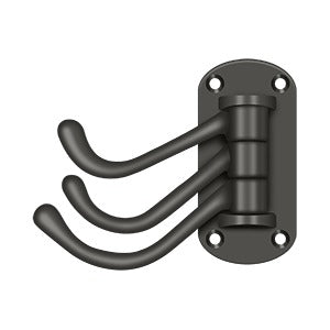 Deltana - Coat & Hat Hooks - 4" Heavy Triple Swivel Hook