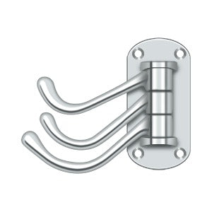 Deltana - Coat & Hat Hooks - 4" Heavy Triple Swivel Hook