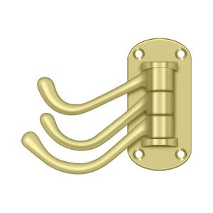 Deltana - Coat & Hat Hooks - 4" Heavy Triple Swivel Hook