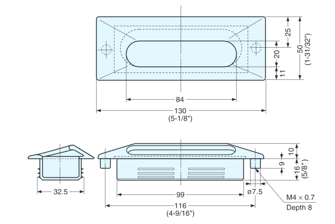 Sugatsune UTZ-130 Recessed Pull