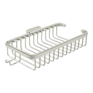 Deltana - Bathroom Baskets - 10-3/8" Shallow Rectangular Wire Basket w/ Hook