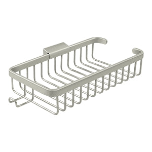 Deltana - Bathroom Baskets - 10-3/8" Shallow Rectangular Wire Basket w/ Hook