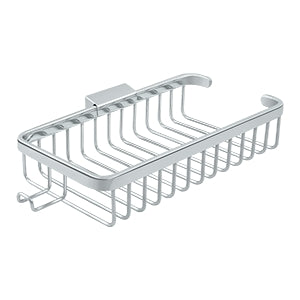 Deltana - Bathroom Baskets - 10-3/8" Shallow Rectangular Wire Basket w/ Hook