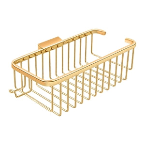Deltana - Bathroom Baskets - 10-3/8" Deep Rectangular Wire Basket w/ Hook