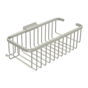 Deltana - Bathroom Baskets - 10-3/8" Deep Rectangular Wire Basket w/ Hook