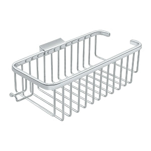 Deltana - Bathroom Baskets - 10-3/8" Deep Rectangular Wire Basket w/ Hook