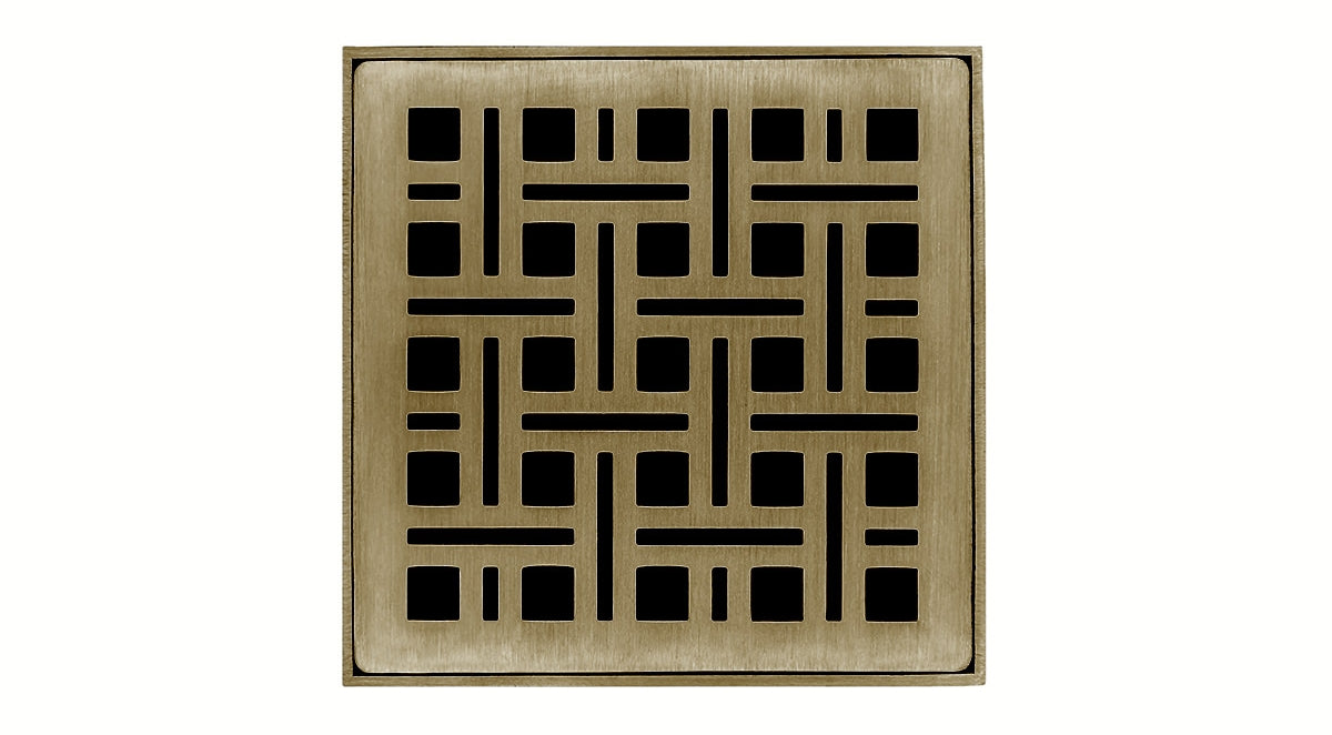 Infinity Drain - 4" x 4" Square Center Drain - VD 4 Weave Series Drain (Complete Kit)