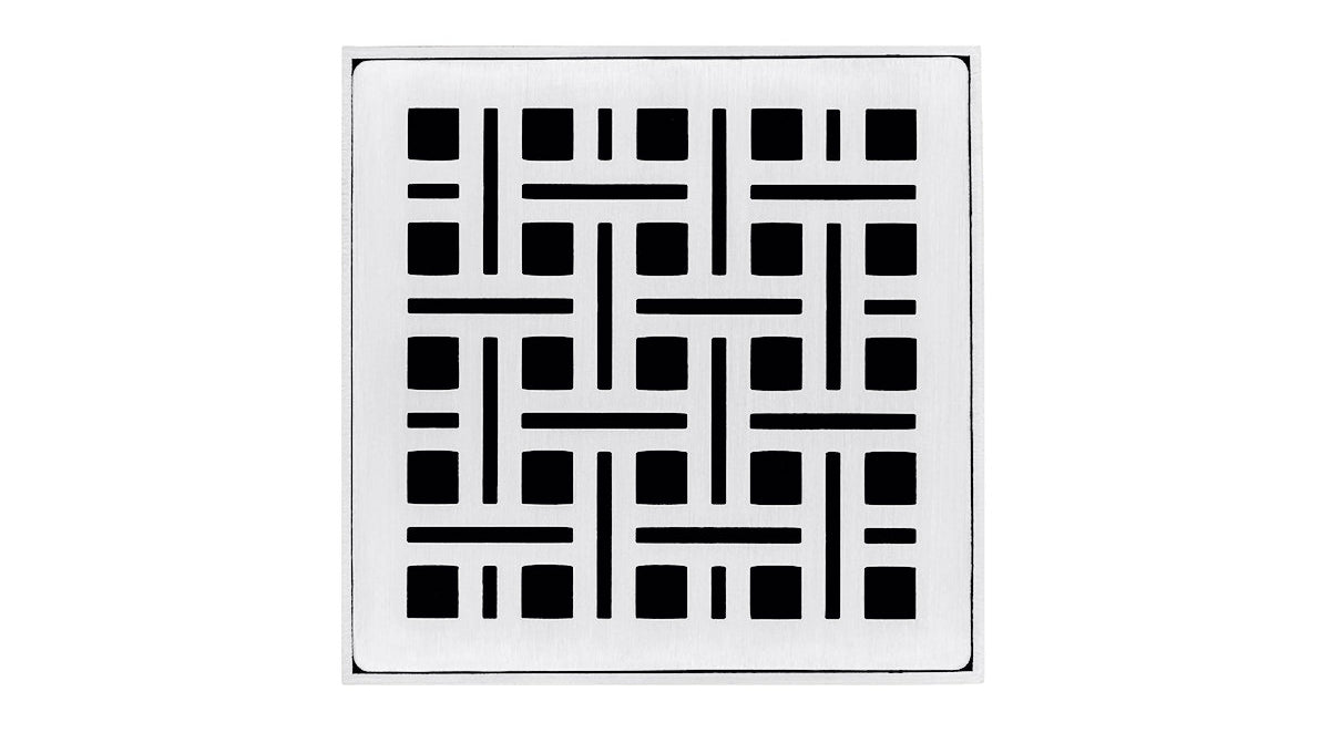 Infinity Drain - 4" x 4" Square Center Drain - VD 4 Weave Series Drain (Complete Kit)