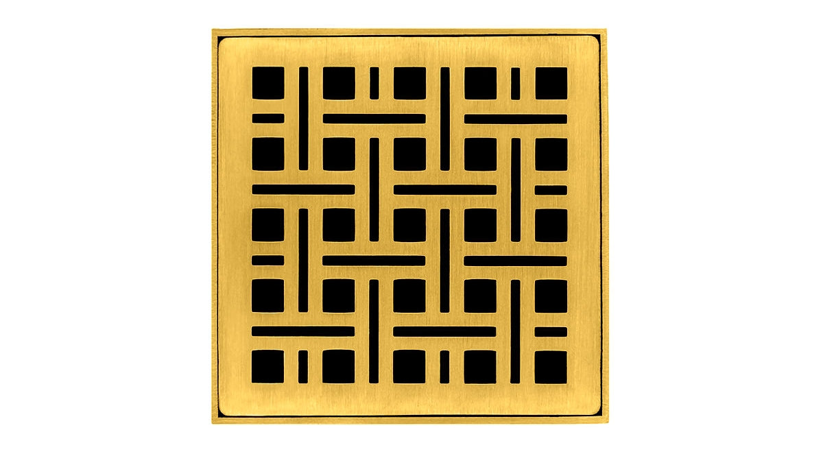 Infinity Drain - 4" x 4" Square Center Drain - VD 4 Weave Series Drain (Complete Kit)