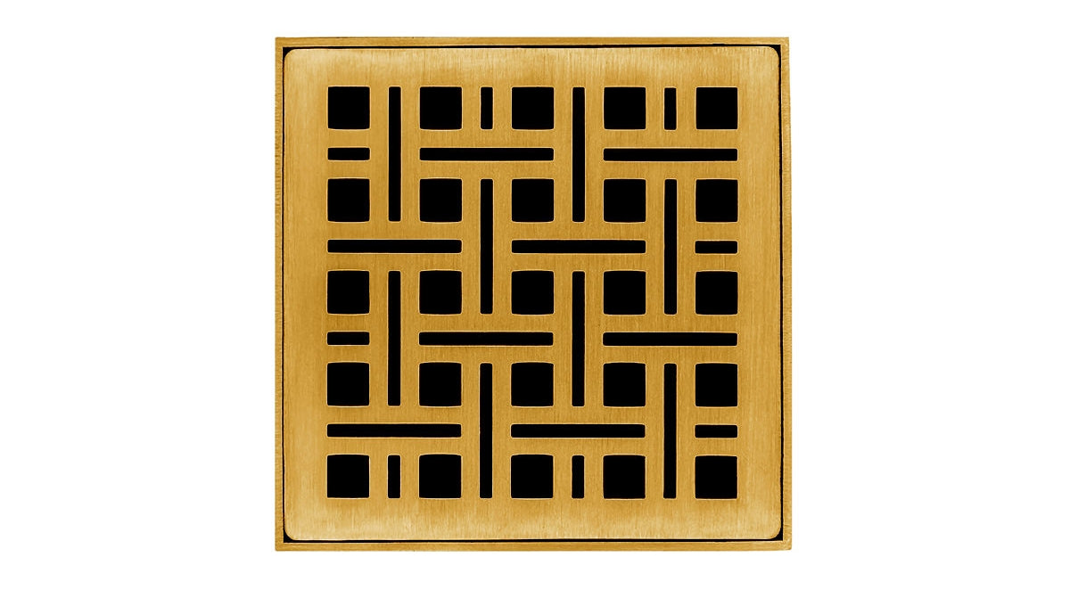 Infinity Drain - 4" x 4" Square Center Drain - VD 4 Weave Series Drain (Complete Kit)