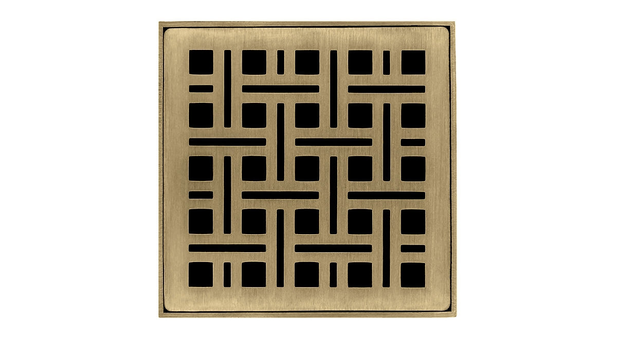 Infinity Drain - 4" x 4" Square Center Drain - VD 4 Weave Series Drain (Complete Kit)