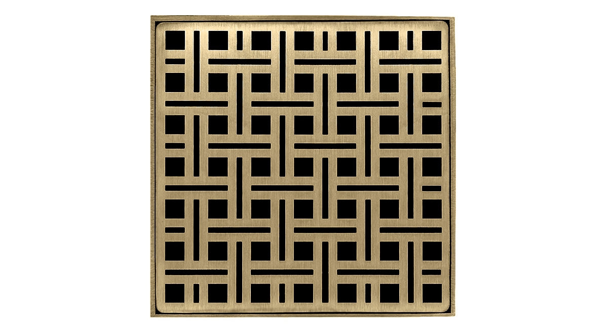 Infinity Drain - 5" x 5" Square Center Drain - VD 5 Weave Series Drain (Complete Kit)