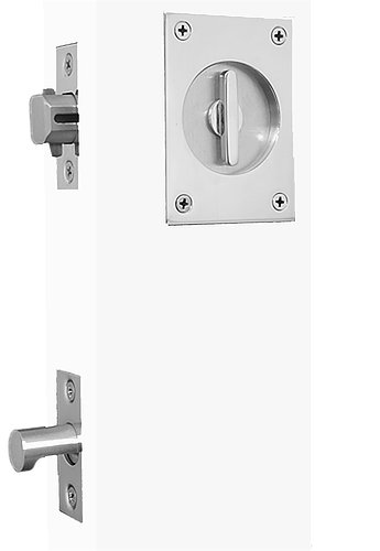 Accurate - Sliding & Pocket Door Sets - Tubular Set with Edge Pull (Privacy) For Pair of Doors