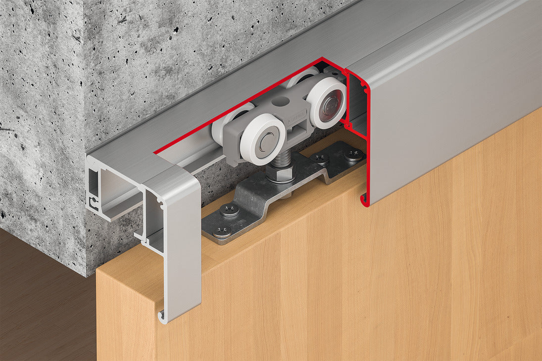 Hafele Slido D-Line11 (50P/80P/120P) Sliding Door Hardware Set (Track NOT Included)