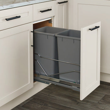 Hafele - Kitchen Organization - Waste Bins - Pull-Out Bottom Mount For 381mm (15") Cabinets Kesseböhmer