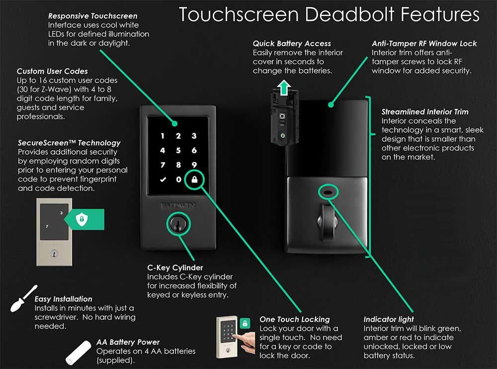 Baldwin - Estate Collection - Deadbolts - Minneapolis Touchscreen Deadbolt Standalone