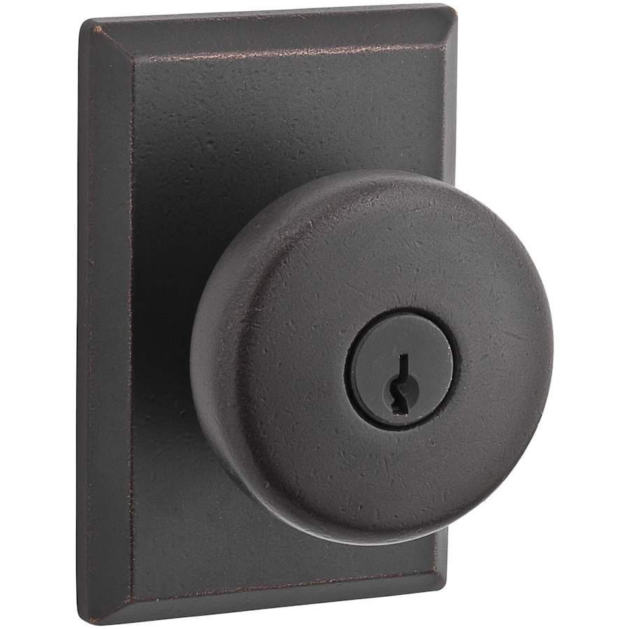 Baldwin - Reserve Collection - Keyed Knobs - Rustic Door Knob (Entry)