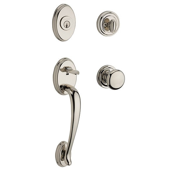 Baldwin - Reserve Collection - Tubular Entry Handlesets - Columbus Sectional Handleset w/ Traditional Knob & Rose