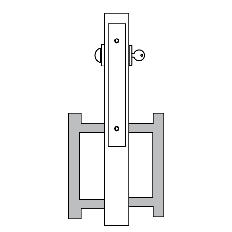Accurate - Barn Door Sets - 9100BDL Combination Trim ADA & Flush Pull Concealed Fastener (Entry)