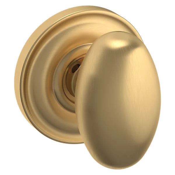 Baldwin - Estate Collection - Knobs & Levers - 5025 Egg Door Knob w/ 5048 Rose (Pre-Configured)