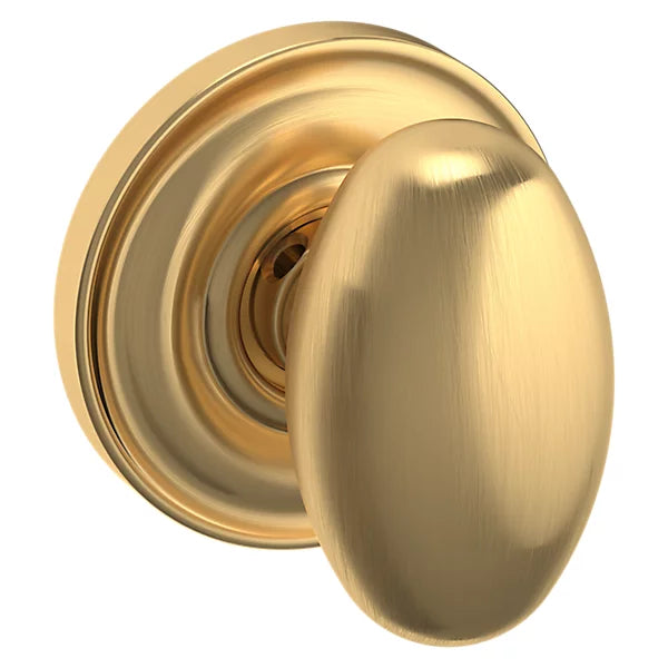 Baldwin - Estate Collection - Knobs & Levers - 5025 Egg Door Knob w/ 5048 Rose (Pre-Configured)
