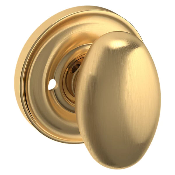 Baldwin - Estate Collection - Knobs & Levers - 5025 Egg Door Knob w/ 5048 Rose (Pre-Configured)