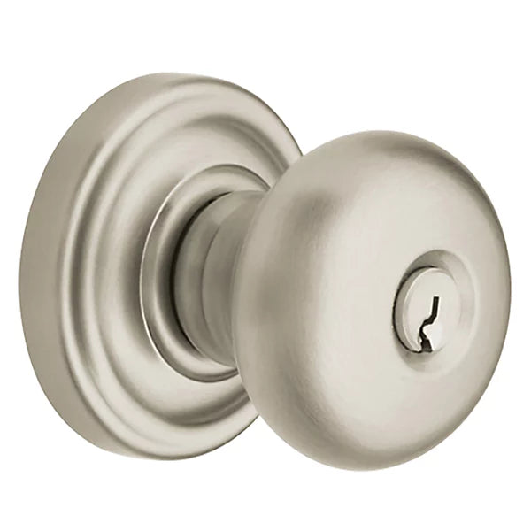 Baldwin - Estate Collection - Keyed Knobs & Levers - 5205 Classic Keyed Door Knob w/ Classic Rose (Pre-Configured)