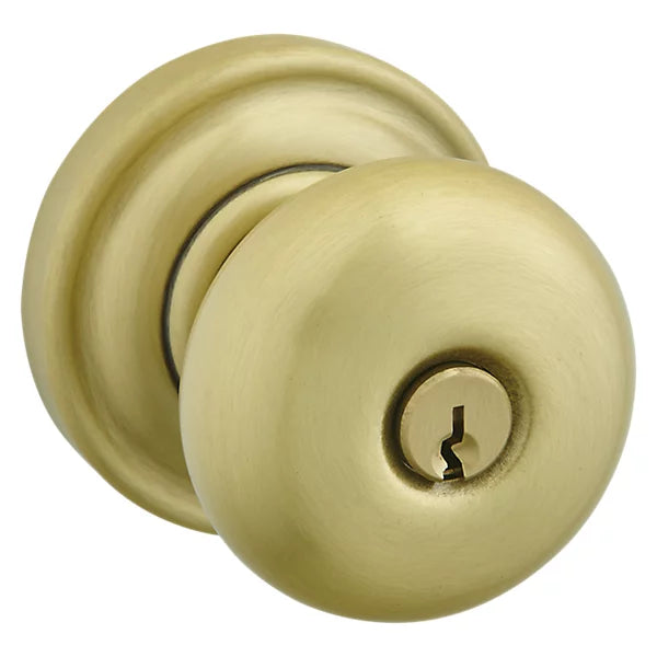 Baldwin - Estate Collection - Keyed Knobs & Levers - 5205 Classic Keyed Door Knob w/ Classic Rose (Pre-Configured)