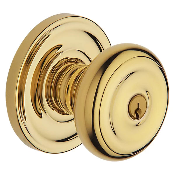 Baldwin - Estate Collection - Keyed Knobs & Levers - 5210 Colonial Keyed Door Knob w/ R030 Rose (Pre-Configured)