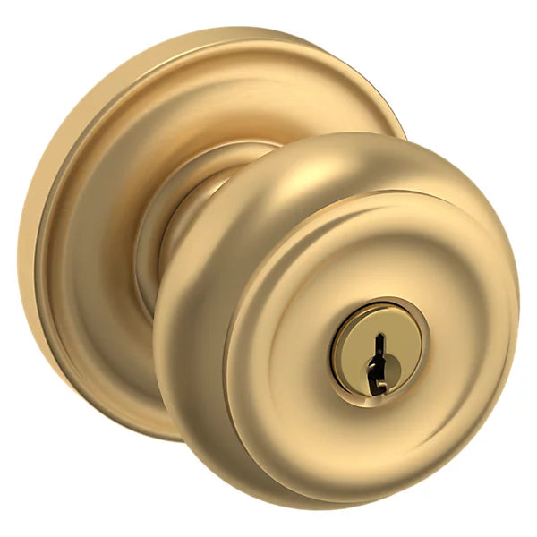 Baldwin - Estate Collection - Keyed Knobs & Levers - 5210 Colonial Keyed Door Knob w/ R030 Rose (Pre-Configured)