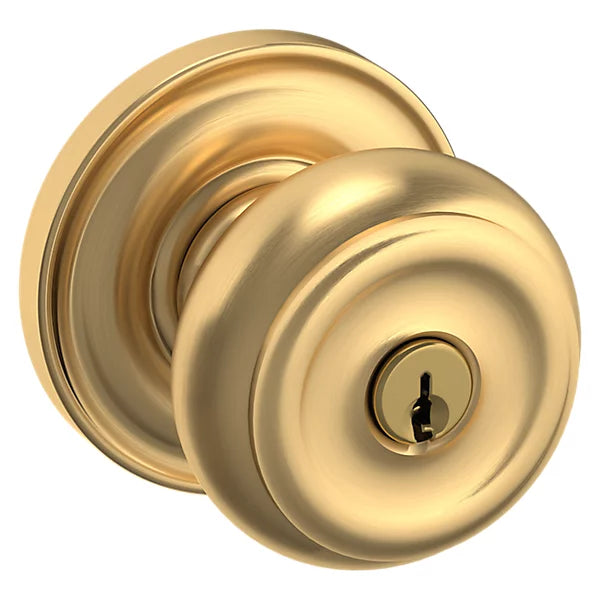 Baldwin - Estate Collection - Keyed Knobs & Levers - 5210 Colonial Keyed Door Knob w/ R030 Rose (Pre-Configured)