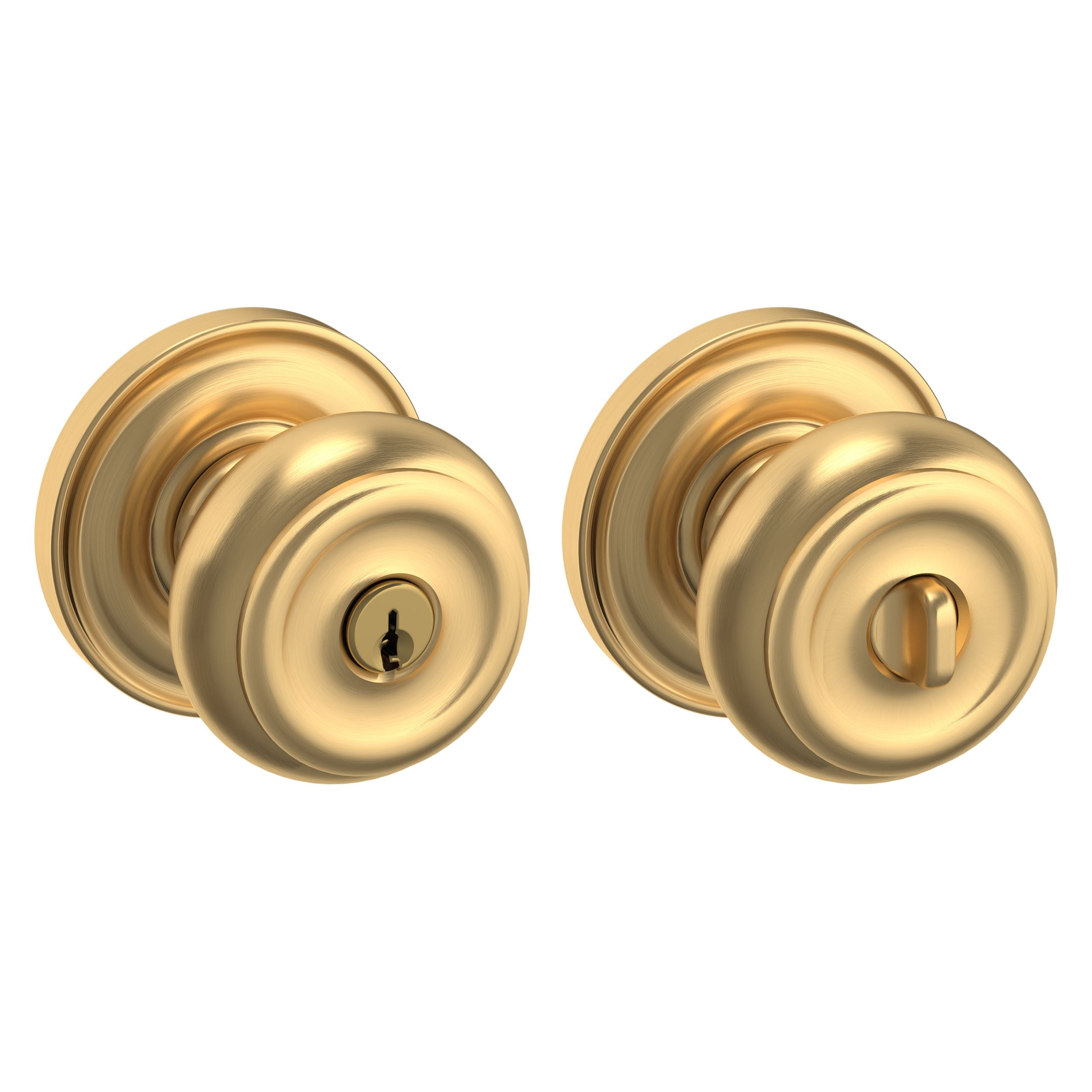 Baldwin - Estate Collection - Keyed Knobs & Levers - 5210 Colonial Keyed Door Knob w/ R030 Rose (Pre-Configured)
