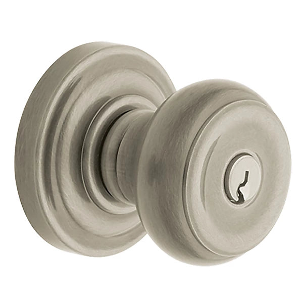Baldwin - Estate Collection - Keyed Knobs & Levers - 5210 Colonial Keyed Door Knob w/ R030 Rose (Pre-Configured)