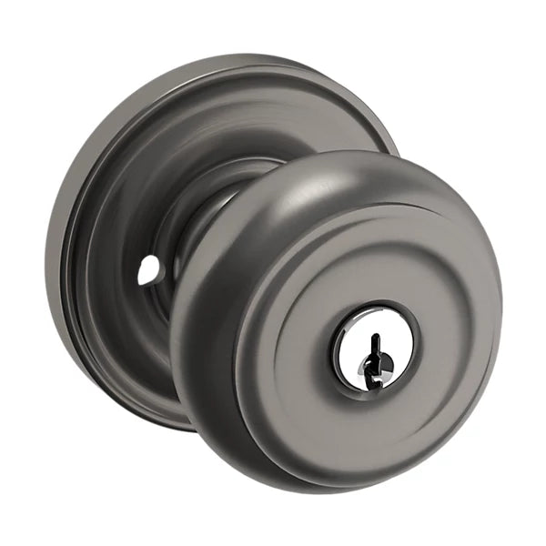 Baldwin - Estate Collection - Keyed Knobs & Levers - 5210 Colonial Keyed Door Knob w/ R030 Rose (Pre-Configured)