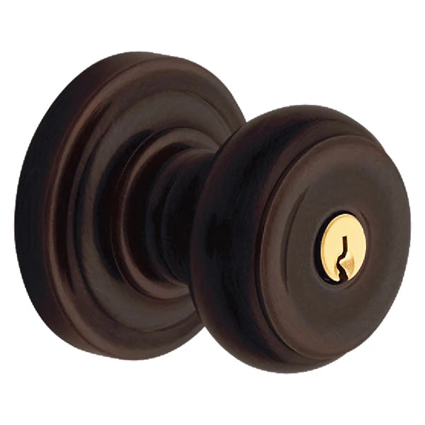 Baldwin - Estate Collection - Keyed Knobs & Levers - 5210 Colonial Keyed Door Knob w/ R030 Rose (Pre-Configured)