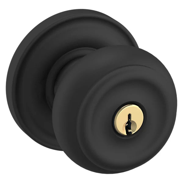 Baldwin - Estate Collection - Keyed Knobs & Levers - 5210 Colonial Keyed Door Knob w/ R030 Rose (Pre-Configured)
