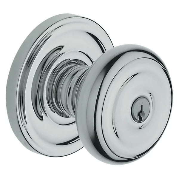 Baldwin - Estate Collection - Keyed Knobs & Levers - 5210 Colonial Keyed Door Knob w/ R030 Rose (Pre-Configured)