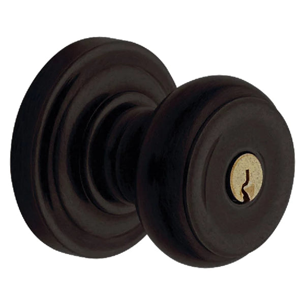 Baldwin - Estate Collection - Keyed Knobs & Levers - 5210 Colonial Keyed Door Knob w/ R030 Rose (Pre-Configured)