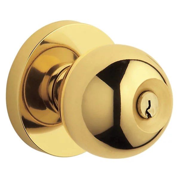 Baldwin - Estate Collection - Keyed Knobs & Levers - 5215 Modern Keyed Door Knob w/ Contemporary Rose (Pre-Configured)