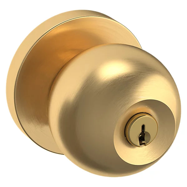 Baldwin - Estate Collection - Keyed Knobs & Levers - 5215 Modern Keyed Door Knob w/ Contemporary Rose (Pre-Configured)