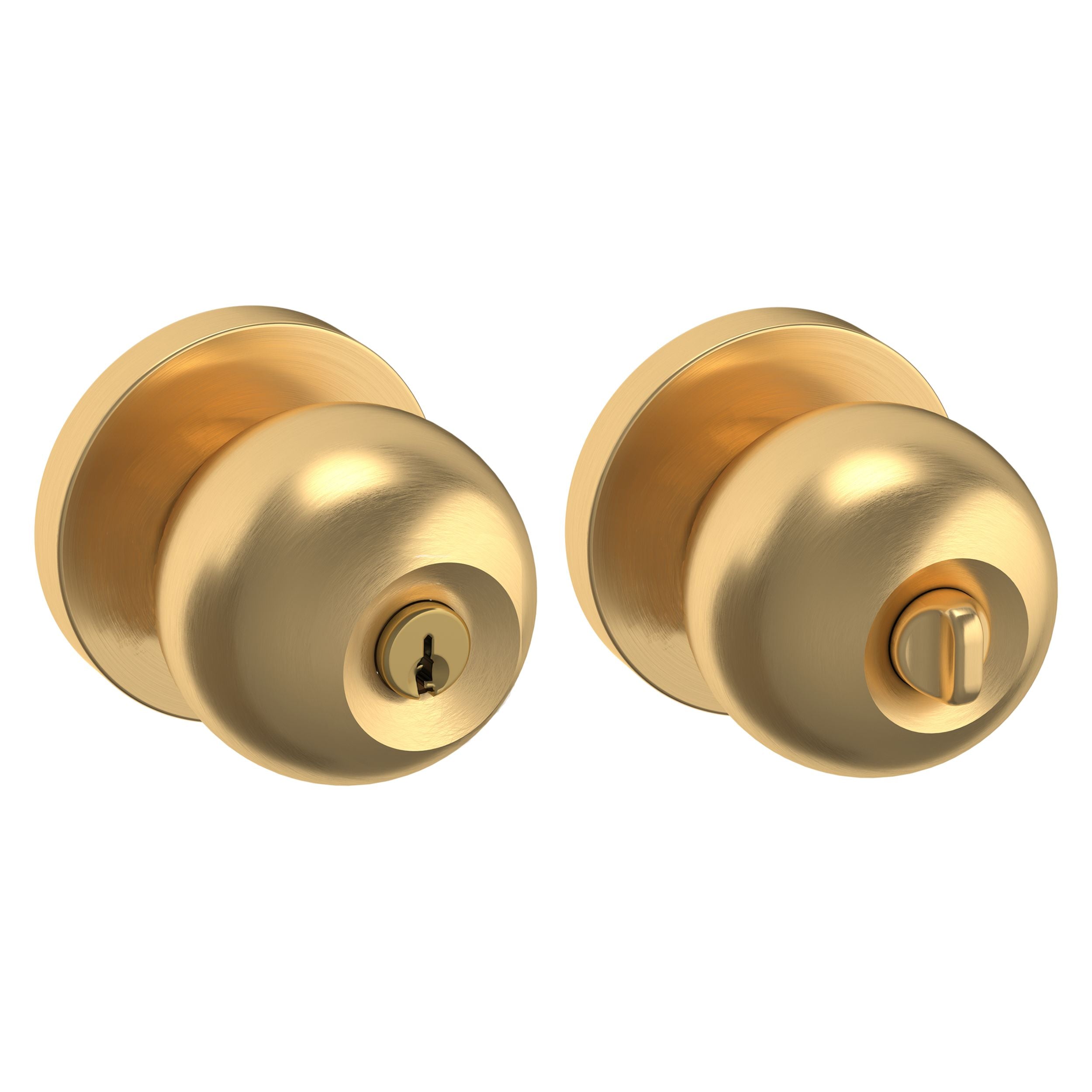 Baldwin - Estate Collection - Keyed Knobs & Levers - 5215 Modern Keyed Door Knob w/ Contemporary Rose (Pre-Configured)