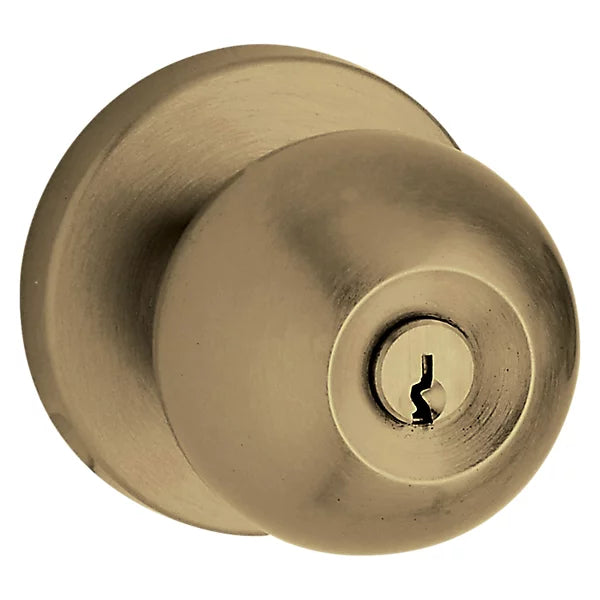 Baldwin - Estate Collection - Keyed Knobs & Levers - 5215 Modern Keyed Door Knob w/ Contemporary Rose (Pre-Configured)