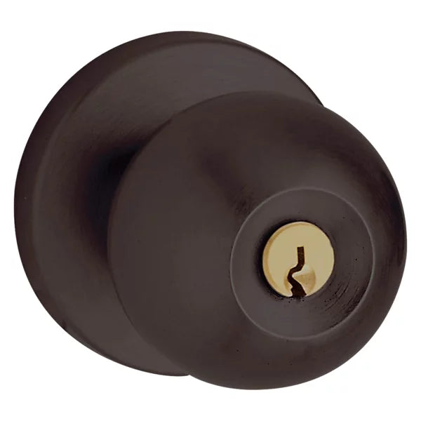 Baldwin - Estate Collection - Keyed Knobs & Levers - 5215 Modern Keyed Door Knob w/ Contemporary Rose (Pre-Configured)