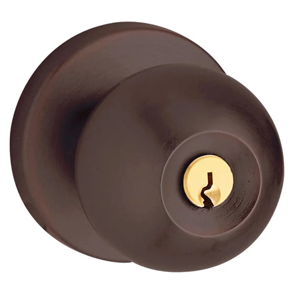 Baldwin - Estate Collection - Keyed Knobs & Levers - 5215 Modern Keyed Door Knob w/ Contemporary Rose (Pre-Configured)
