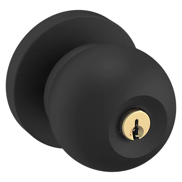 Baldwin - Estate Collection - Keyed Knobs & Levers - 5215 Modern Keyed Door Knob w/ Contemporary Rose (Pre-Configured)