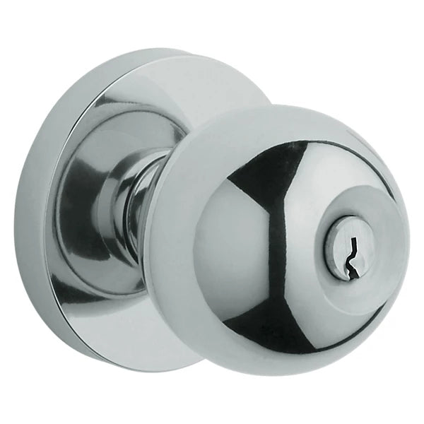 Baldwin - Estate Collection - Keyed Knobs & Levers - 5215 Modern Keyed Door Knob w/ Contemporary Rose (Pre-Configured)