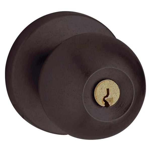 Baldwin - Estate Collection - Keyed Knobs & Levers - 5215 Modern Keyed Door Knob w/ Contemporary Rose (Pre-Configured)